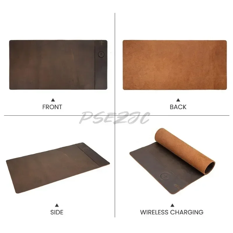Vintage Cowhide Mouse Pad with - Wireless Charging Pad recensie en prijs