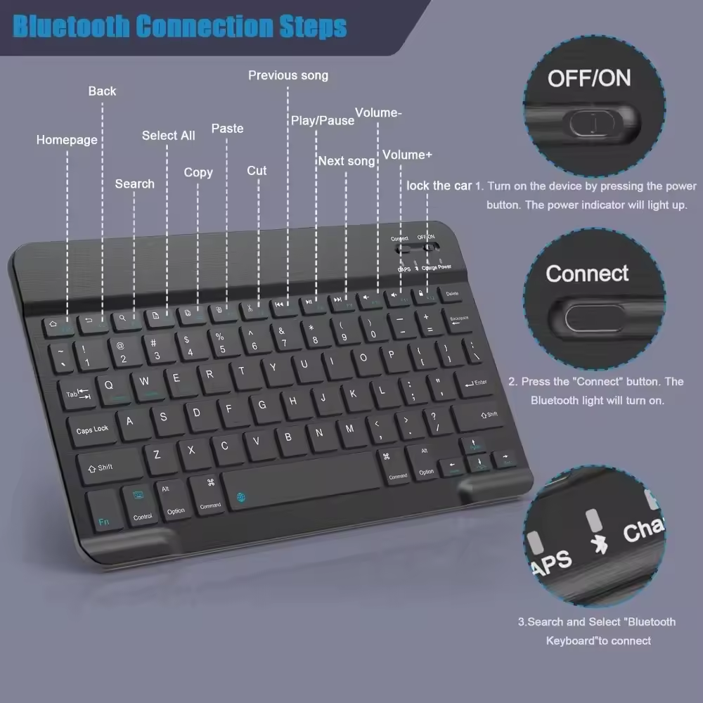 Bluetooth Wireless Keyboard Mo - Tablet Ipad Accessories recensie en prijs