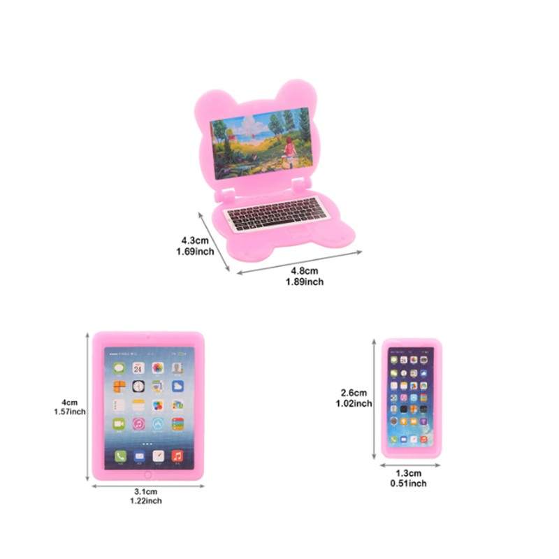 3pcs Dollhouse Mini Item Doll  - Tablet Accessories Set recensie en prijs